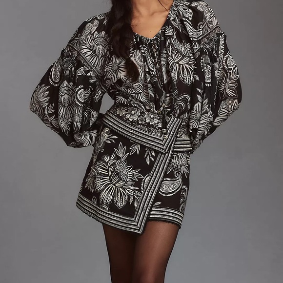 Farm Rio Paisley Bloom Wrap Skirt! - Picture 7 of 7